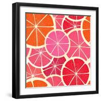 Grapefruit Seamless Background-tovovan-Framed Art Print