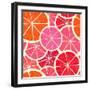 Grapefruit Seamless Background-tovovan-Framed Art Print
