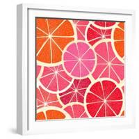 Grapefruit Seamless Background-tovovan-Framed Art Print