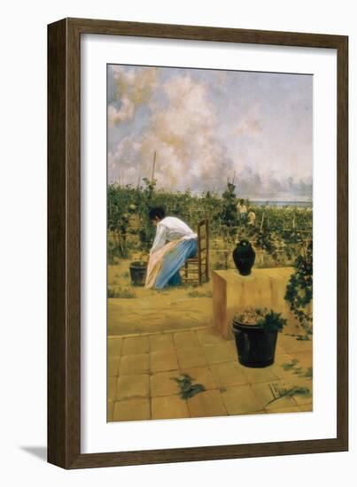 Grapeharvest in Sitges-Joaquim de Miro y Argenter-Framed Art Print