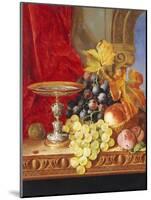 Grapes and a Peach with a Tazza on a Table at a Window-Edward Ladell-Mounted Giclee Print