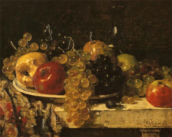Grapes and Apples-François Miel-Framed Textured Art