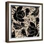 Grapes and Buds Black and Beige-Mindy Sommers-Framed Giclee Print