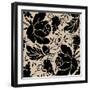 Grapes and Buds Black and Beige-Mindy Sommers-Framed Giclee Print