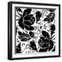 Grapes and Buds Black and White-Mindy Sommers-Framed Giclee Print