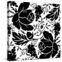 Grapes and Buds Black and White-Mindy Sommers-Stretched Canvas