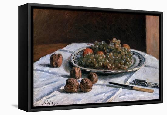 Grapes and Walnuts-Alfred Sisley-Framed Stretched Canvas