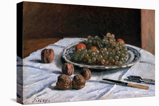 Grapes and Walnuts-Alfred Sisley-Stretched Canvas