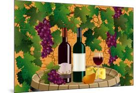 Grapes and Wine-Milovelen-Mounted Art Print