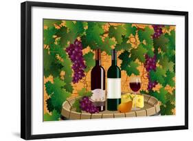 Grapes and Wine-Milovelen-Framed Art Print