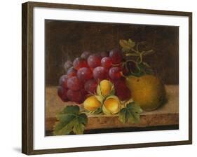 Grapes, Cobnuts and a Pear on a Ledge-Christine Marie Lovmand-Framed Giclee Print