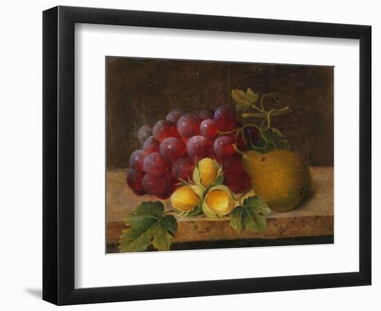 Grapes, Cobnuts and a Pear on a Ledge-Christine Marie Lovmand-Framed Giclee Print