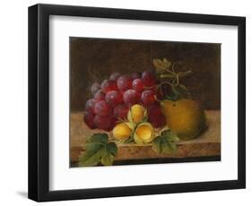 Grapes, Cobnuts and a Pear on a Ledge-Christine Marie Lovmand-Framed Giclee Print