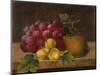 Grapes, Cobnuts and a Pear on a Ledge-Christine Marie Lovmand-Mounted Giclee Print