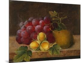 Grapes, Cobnuts and a Pear on a Ledge-Christine Marie Lovmand-Mounted Giclee Print