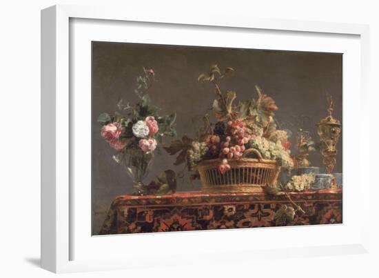 Grapes in a Basket and Roses in a Vase-Frans Snyders Or Snijders-Framed Giclee Print