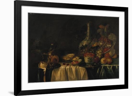 Grapes, Nectarines, Berries and Oysters on a Table-George Wesley Bellows-Framed Giclee Print