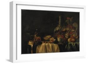 Grapes, Nectarines, Berries and Oysters on a Table-George Wesley Bellows-Framed Giclee Print