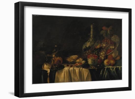 Grapes, Nectarines, Berries and Oysters on a Table-George Wesley Bellows-Framed Giclee Print