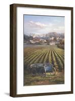 Grapes on Blue Wagon-A^J^ Casson-Framed Giclee Print