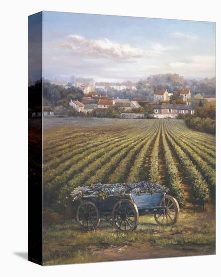 Grapes On Blue Wagon-A^ J^ Casson-Stretched Canvas