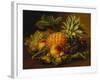 Grapes, Peaches, Hazelnuts and a Pineapple in a Basket-Johan Laurentz Jensen-Framed Giclee Print