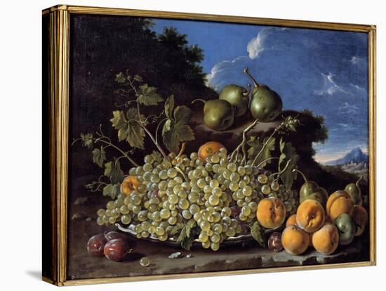 Grapes, Pears, Peaches and Plums Painting by Luis Melendez (1716-1780), 18Th Century Madrid, Prado-Luis Egidio Menendez or Melendez-Stretched Canvas