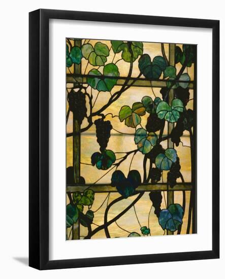 Grapevine Panel, C.1902-15 (Leaded Favrile Glass)-Louis Comfort Tiffany-Framed Giclee Print