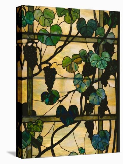 Grapevine Panel, C.1902-15 (Leaded Favrile Glass)-Louis Comfort Tiffany-Stretched Canvas