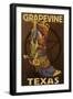 Grapevine,Texas - Boot and Star-Lantern Press-Framed Art Print