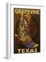 Grapevine,Texas - Boot and Star-Lantern Press-Framed Art Print