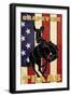 Grapevine,Texas - Bronco and Star-Lantern Press-Framed Art Print