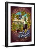 Grapevine,Texas - Merlot-Lantern Press-Framed Art Print