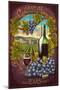 Grapevine,Texas - Merlot-Lantern Press-Mounted Art Print