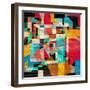 Graphic a Abstract Background with Geometric Elements-Tanor-Framed Art Print