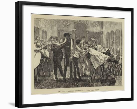 Graphic America, Barber's Saloon, New York-Arthur Boyd Houghton-Framed Giclee Print