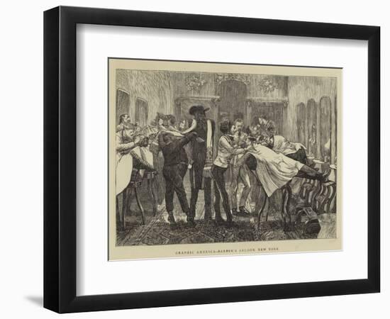 Graphic America, Barber's Saloon, New York-Arthur Boyd Houghton-Framed Giclee Print