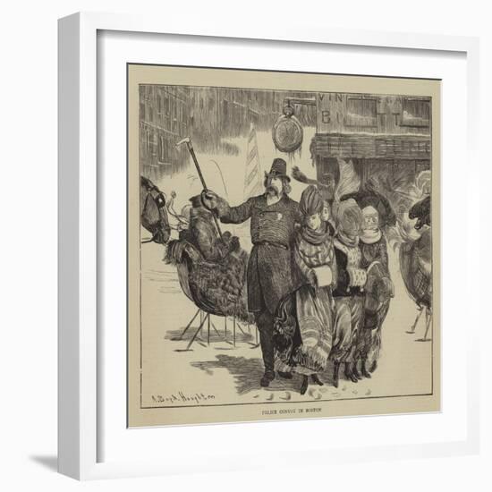 Graphic America, the Shakers, Police Convoy in Boston-Arthur Boyd Houghton-Framed Giclee Print