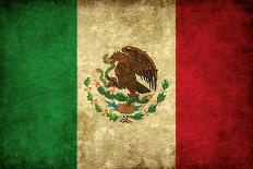 Grunge Mexican Flag-Graphic Design Resources-Mounted Art Print