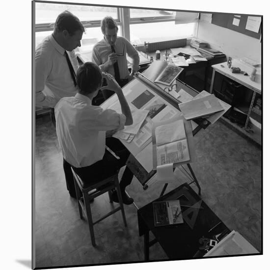 Graphic Designers at Work, Mexborough, South Yorkshire, 1968-Michael Walters-Mounted Photographic Print