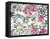 Graphic Flowers-Marietta Cohen Art and Design-Framed Stretched Canvas