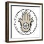 Graphic Hamsa-Melissa Averinos-Framed Art Print