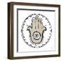 Graphic Hamsa-Melissa Averinos-Framed Art Print