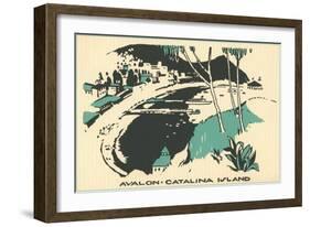 Graphic of Avalon, Catalina Island, California-null-Framed Art Print