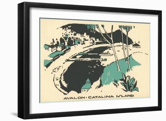 Graphic of Avalon, Catalina Island, California-null-Framed Art Print