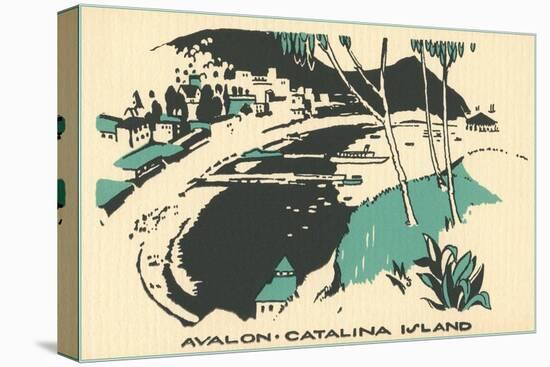Graphic of Avalon, Catalina Island, California-null-Stretched Canvas