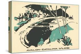 Graphic of Avalon, Catalina Island, California-null-Stretched Canvas