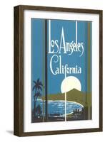 Graphic of Los Angeles Bay, California-null-Framed Art Print