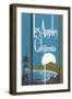 Graphic of Los Angeles Bay, California-null-Framed Art Print