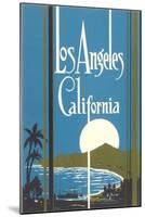 Graphic of Los Angeles Bay, California-null-Mounted Art Print